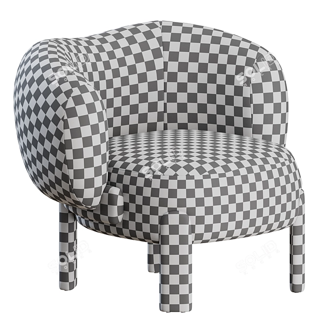Elegant Moon Slipper Chair by Philippe Hurel 3D model image 3