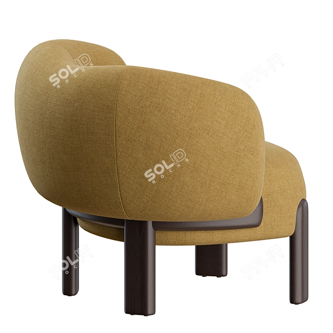 Elegant Moon Slipper Chair by Philippe Hurel 3D model image 6