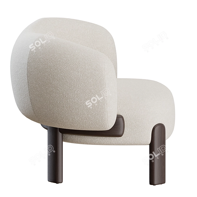 Elegant Moon Slipper Chair by Philippe Hurel 3D model image 7