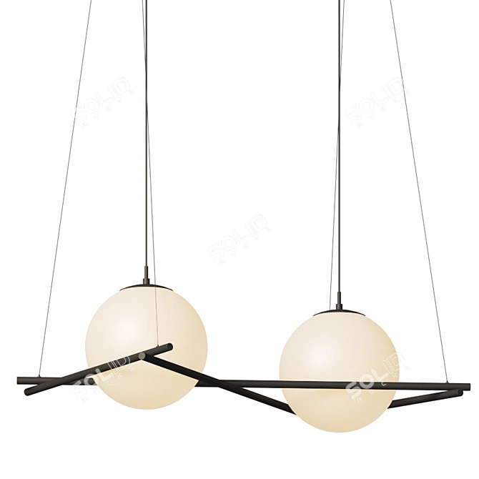 Giana Opal Glass Linear Suspension 3D model image 3