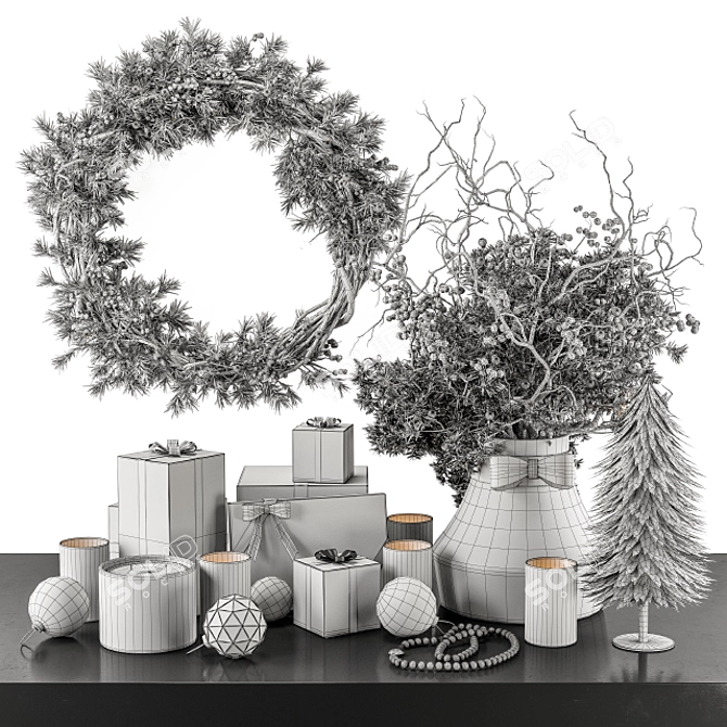 Snowy Delight Gift Bouquet 3D model image 5