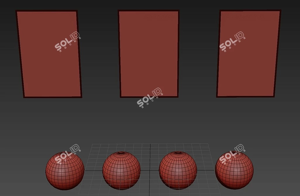 3-Piece Art Set with Multiple Frame Options 3D model image 4