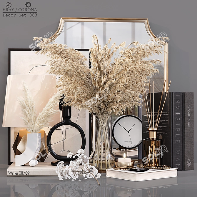 Stylish Home Decor Set 3D model image 1