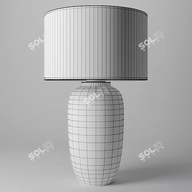 Exquisite Chinoiserie Ceramic Lamp 3D model image 3