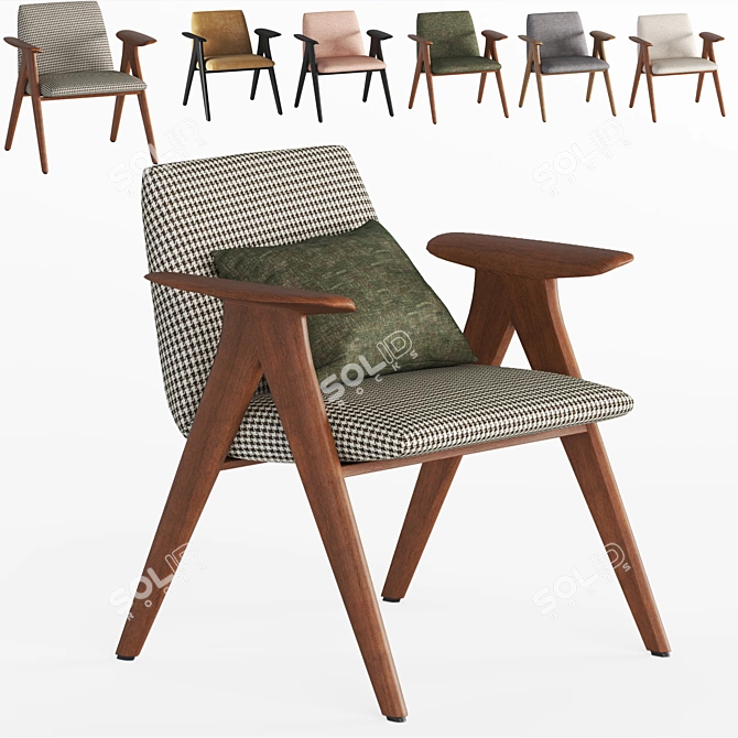 Libera Armchair - Elegant Living Room Seating 3D model image 4