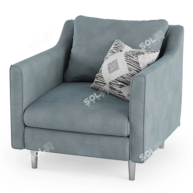 Sleek Sally Armchair - Modern Comfort 3D model image 3