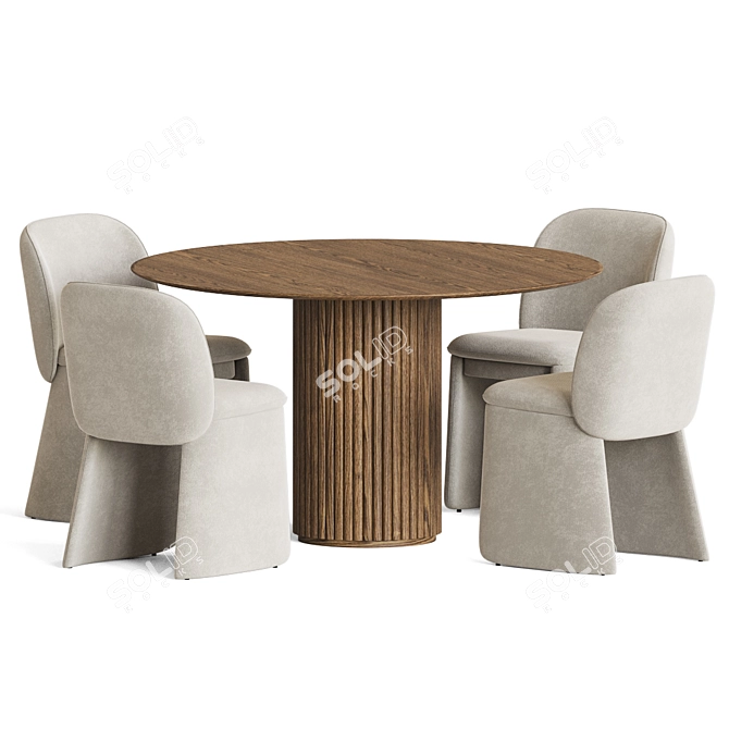 Luxury Evie Chair Palais Table Set 3D model image 3