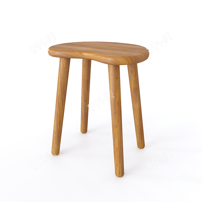 Zara Home Wooden Palette Stool 3D model image 1