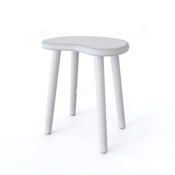 Zara Home Wooden Palette Stool 3D model image 4