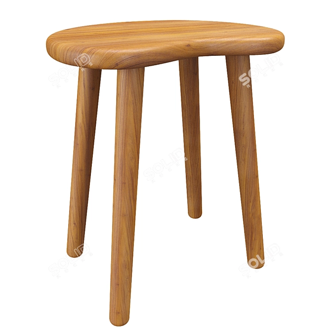 Zara Home Wooden Palette Stool 3D model image 6