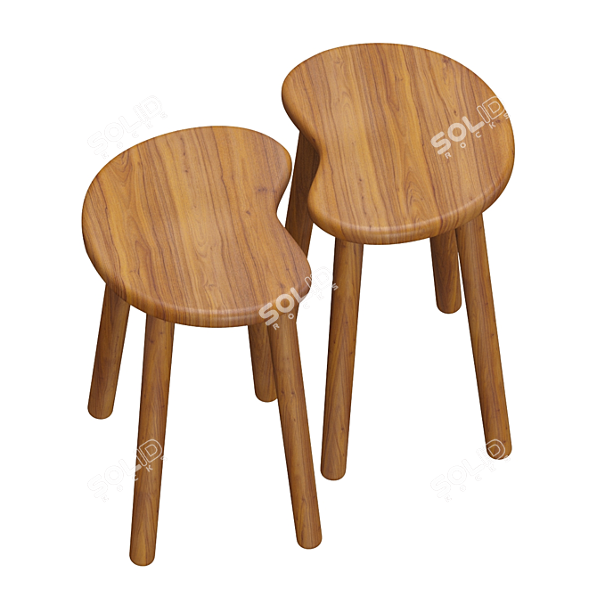 Zara Home Wooden Palette Stool 3D model image 8