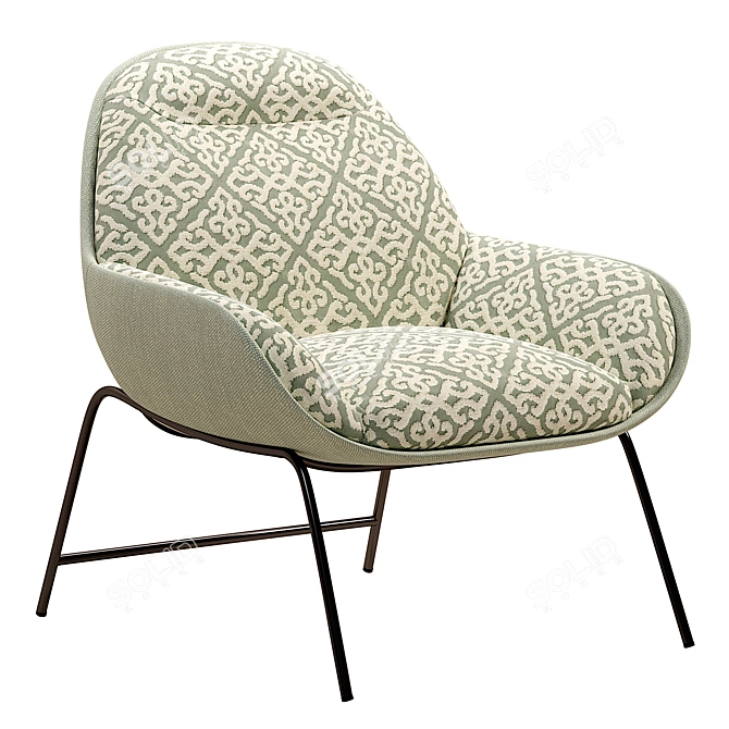 Mii Lounge Chair: Sleek and Comfortable 3D model image 1