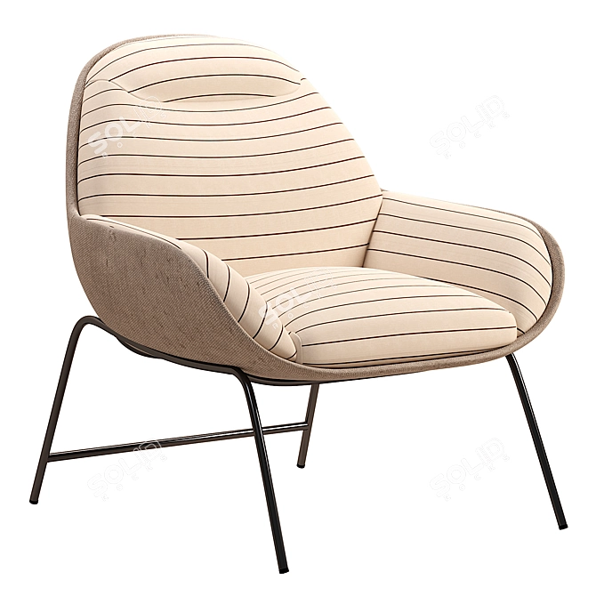 Mii Lounge Chair: Sleek and Comfortable 3D model image 3