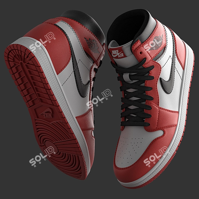 Nike Jordan- High Detail Sneakers 3D model image 1