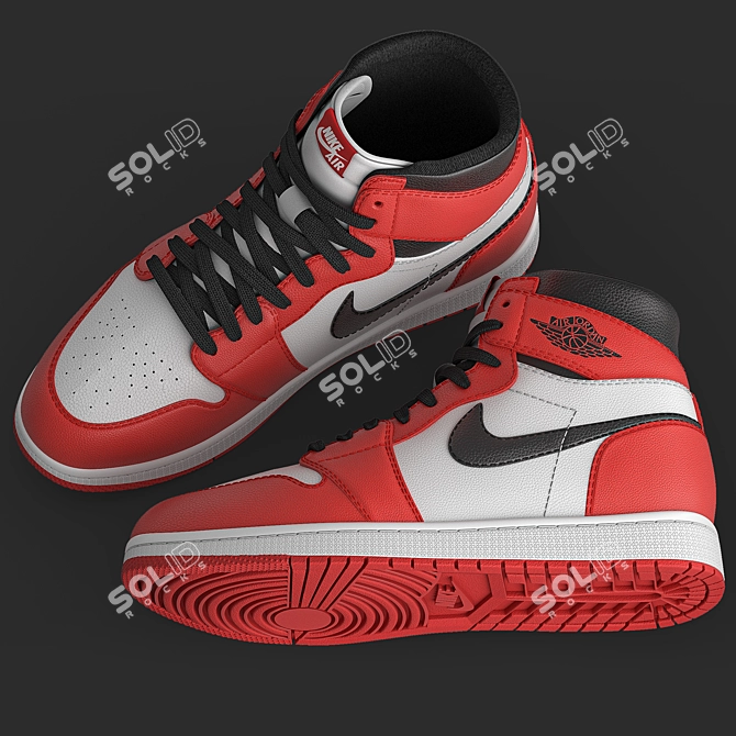 Nike Jordan- High Detail Sneakers 3D model image 2