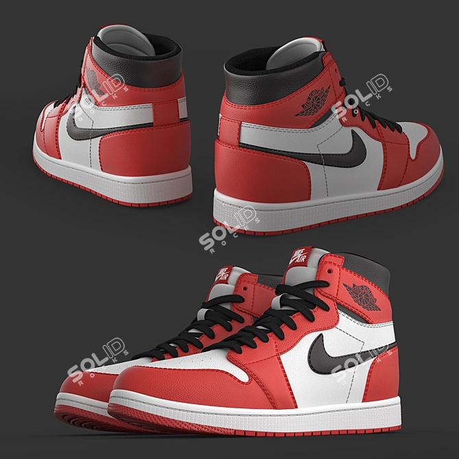 Nike Jordan- High Detail Sneakers 3D model image 3