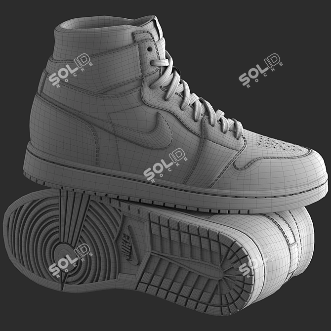Nike Jordan- High Detail Sneakers 3D model image 5