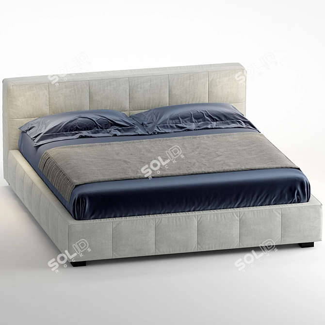 Modern Square Bed | Bsideletti 3D model image 2