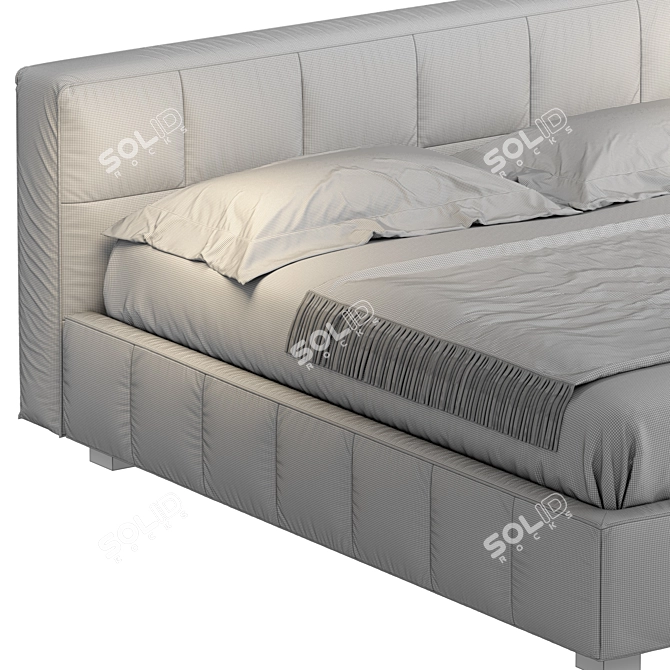 Modern Square Bed | Bsideletti 3D model image 4