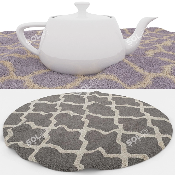 Round Rug Set: Versatile and Stunning 3D model image 4