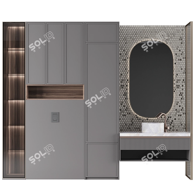 Modern Bathroom Console Set 3D model image 1