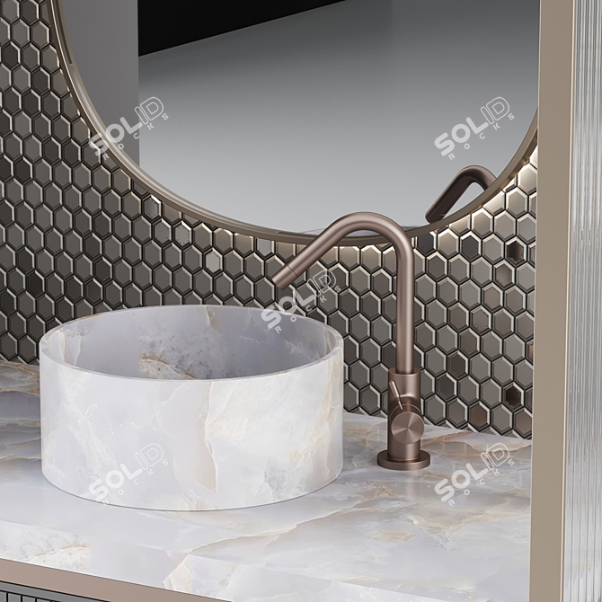 Modern Bathroom Console Set 3D model image 3