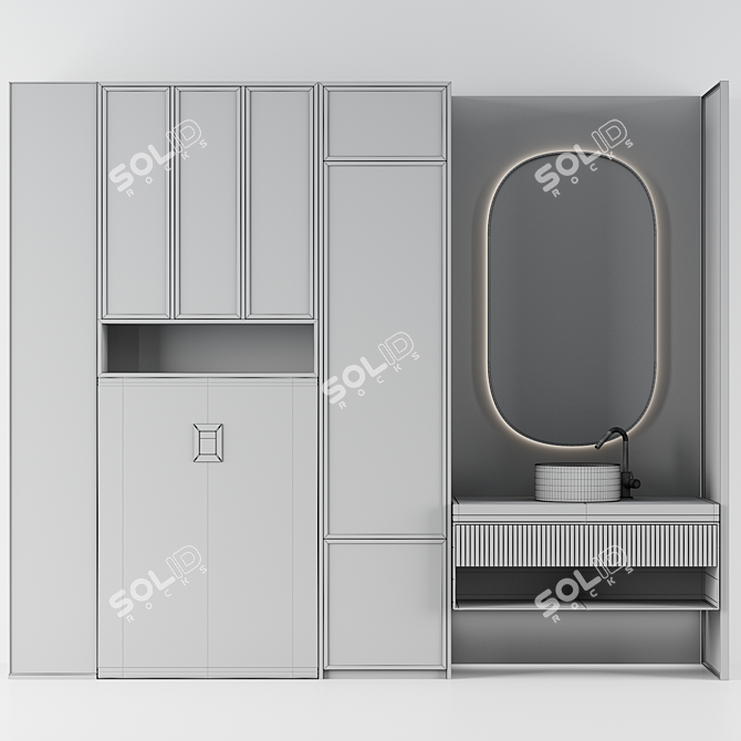 Modern Bathroom Console Set 3D model image 4