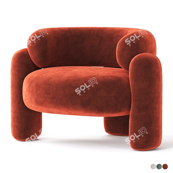 Royal Embrace Armchair 3D model image 6