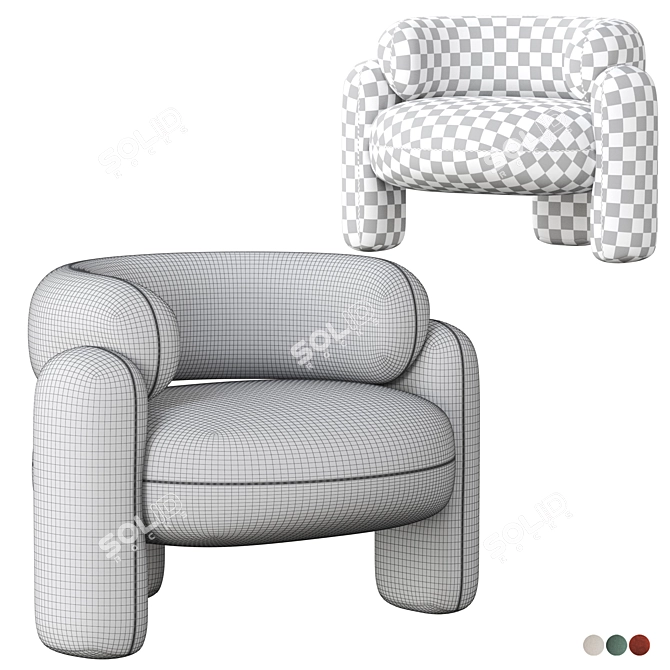 Royal Embrace Armchair 3D model image 7