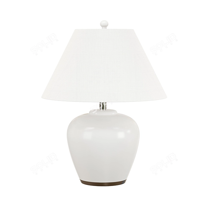 Boho Chic Ivory Etren Table Lamp 3D model image 1