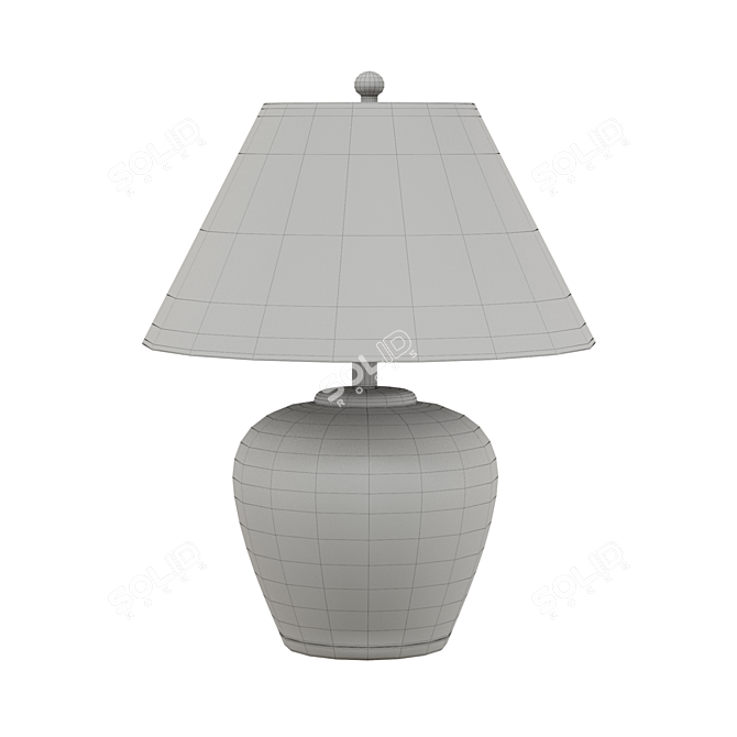 Boho Chic Ivory Etren Table Lamp 3D model image 2
