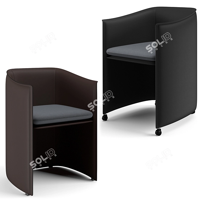 Modern Minotti Dining Set with Van Dyck Table and Case Chairs 3D model image 6