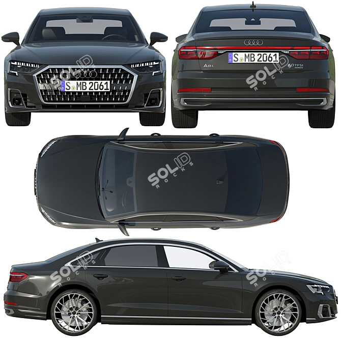 Luxury Redefined: Audi A8 L 2022 3D model image 2