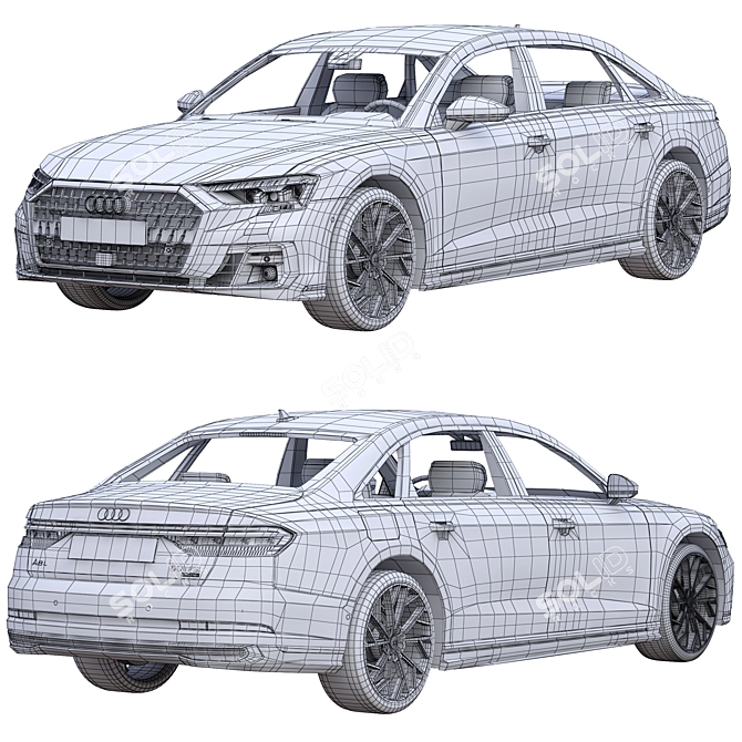 Luxury Redefined: Audi A8 L 2022 3D model image 5