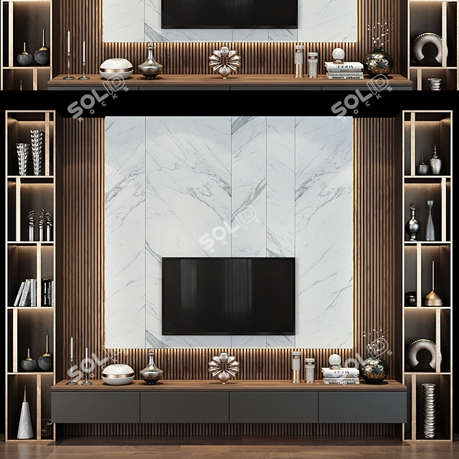 Stylish TV Stand 0482 3D model image 1