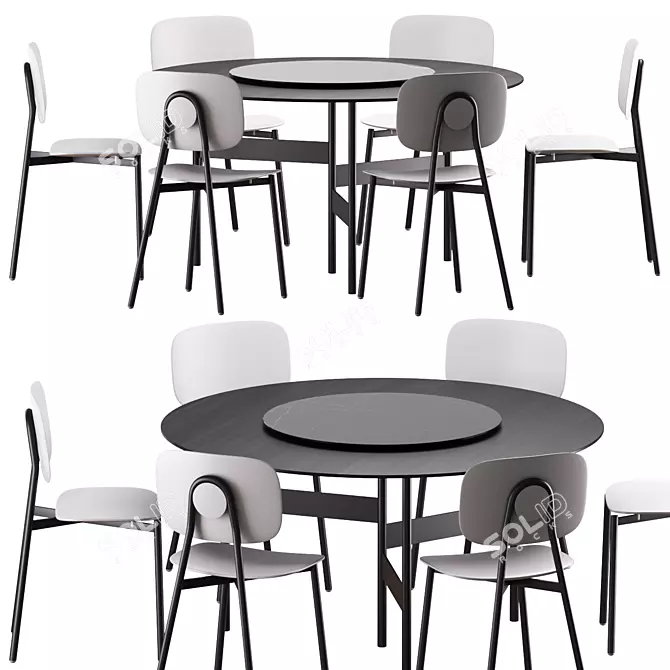 Modern Dining Set: Notes and Tata Young 3D model image 1