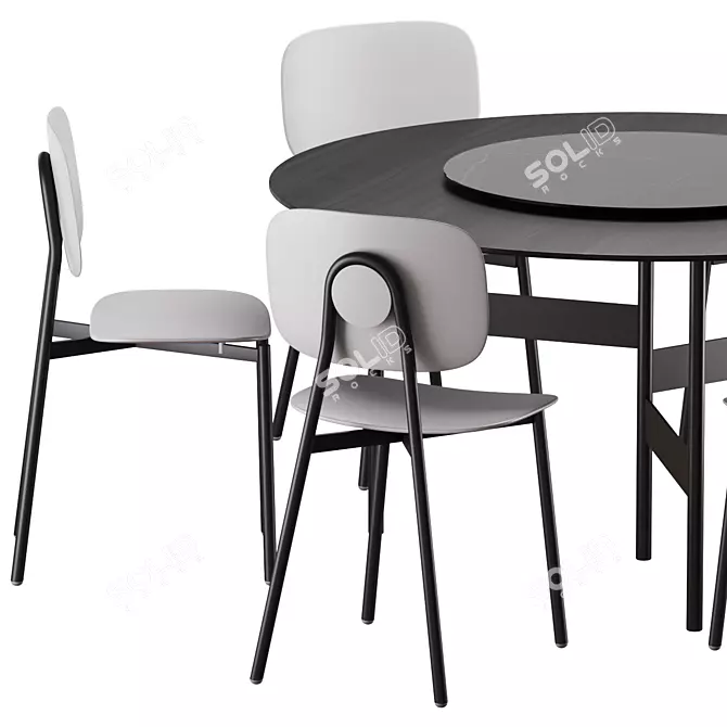 Modern Dining Set: Notes and Tata Young 3D model image 2