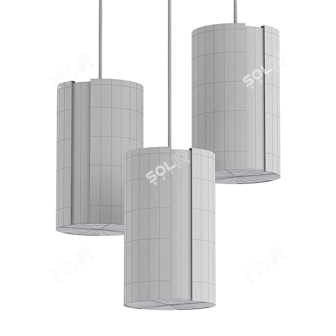 Minimalist Metal and Glass Suspension 3D model image 2