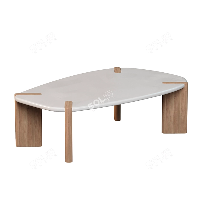 Organic Shape Coffee Table, Elegant Design 3D model image 1