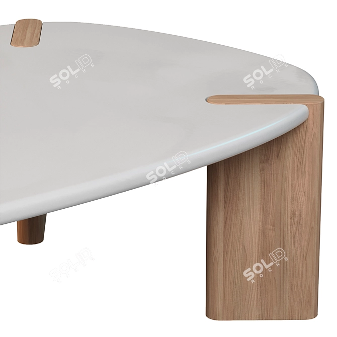 Organic Shape Coffee Table, Elegant Design 3D model image 2