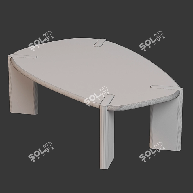 Organic Shape Coffee Table, Elegant Design 3D model image 4