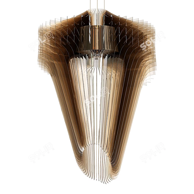 Zaha Hadid's Aria Gold Ceiling Lamp 3D model image 1