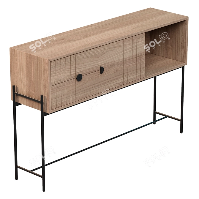 Stylish Oak Console: Clara 3D model image 2