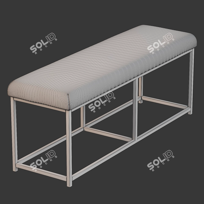 Industrial-style Upholstered Bench - Hiba 3D model image 3