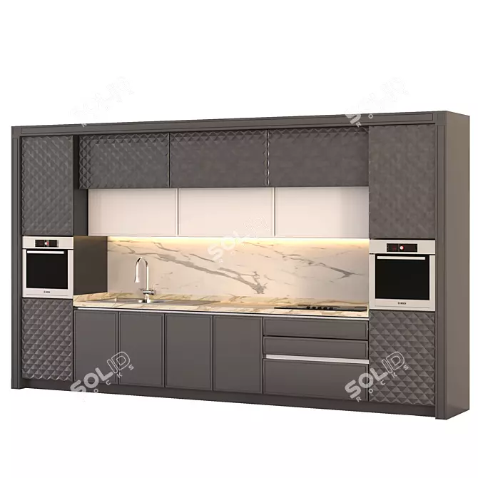 Modern Kitchen Design Collection 3D model image 2