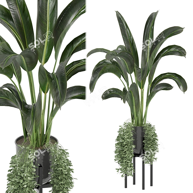 Ferm Living Bau Pot Large with Indoor Plants 3D model image 1