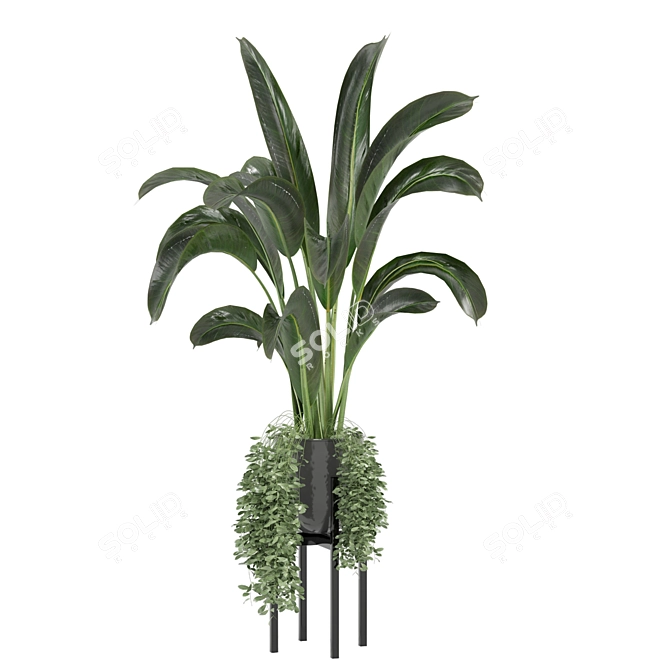 Ferm Living Bau Pot Large with Indoor Plants 3D model image 4