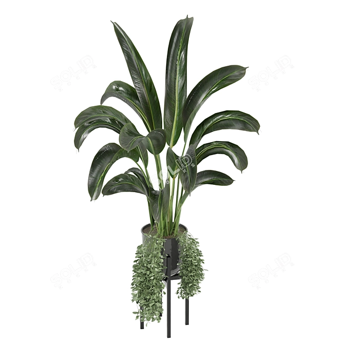 Ferm Living Bau Pot Large with Indoor Plants 3D model image 5
