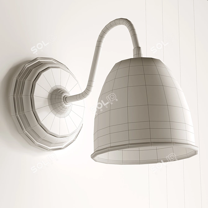 Aubry Gaspard Blue Metal Wall Lamp 3D model image 1