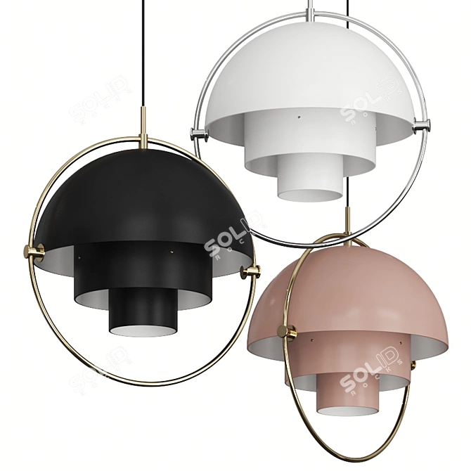 GUBI Multi-Lite Pendant: Modern Elegance. 3D model image 1